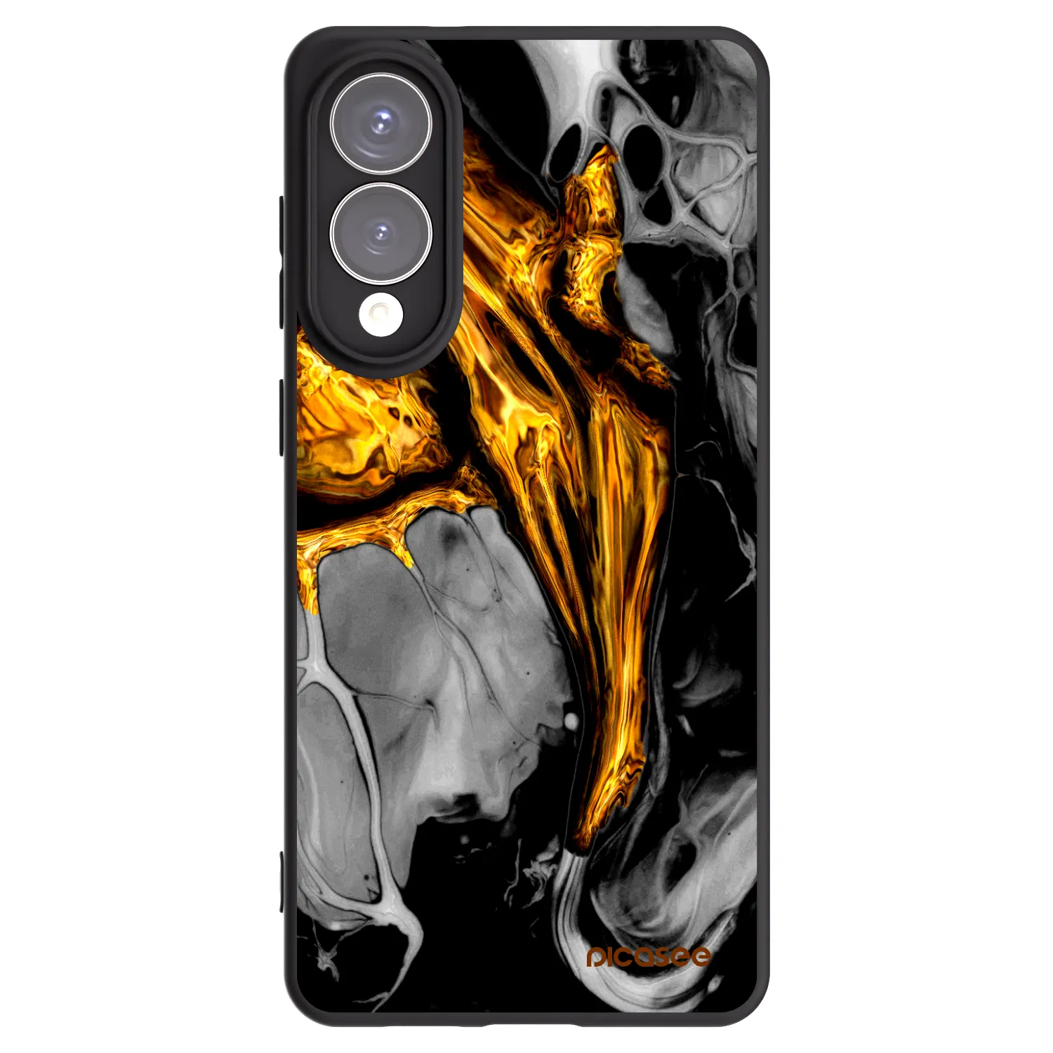 Silikónový čierny obal pre Samsung Galaxy S25 Edge 5G - Black Gold