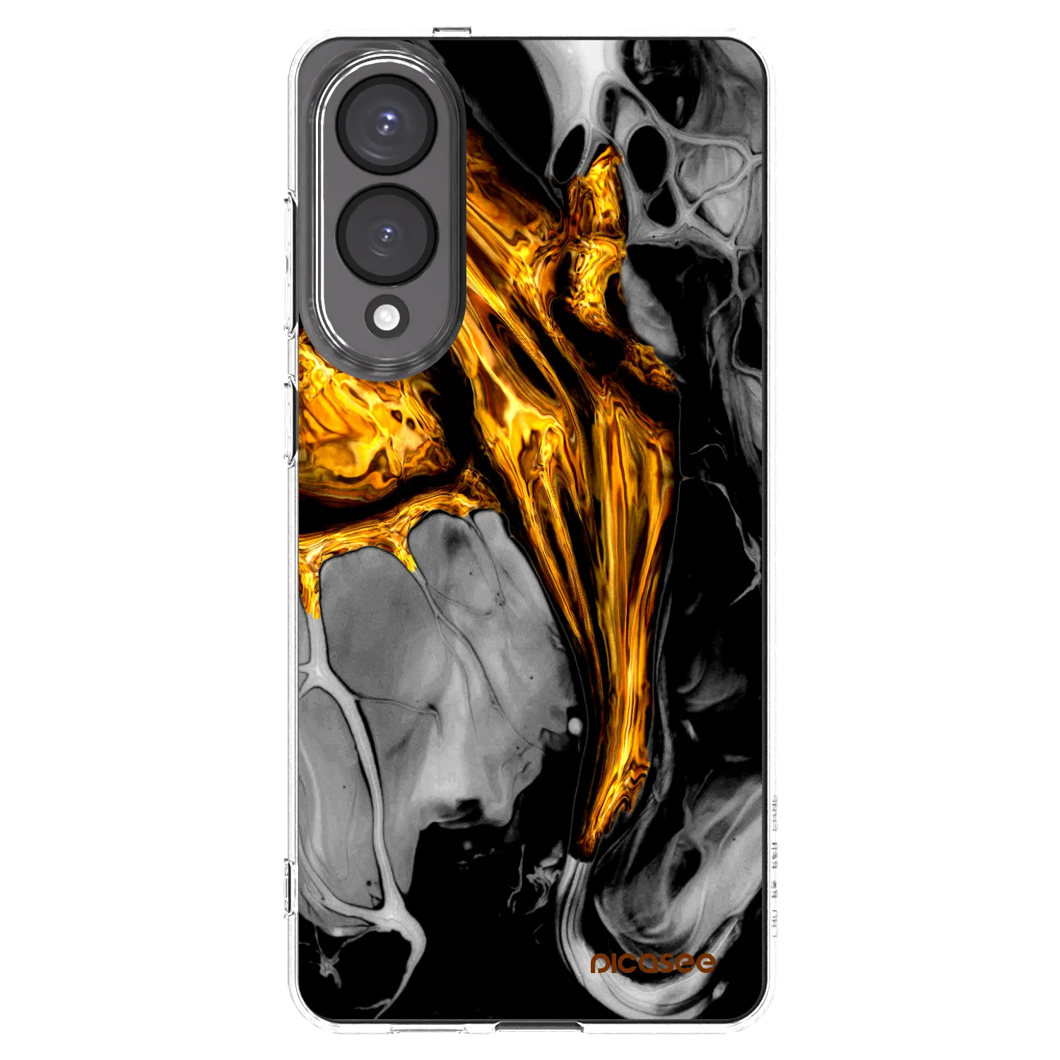 Silikónový prehľadný obal pre Samsung Galaxy S25 Edge 5G - Black Gold