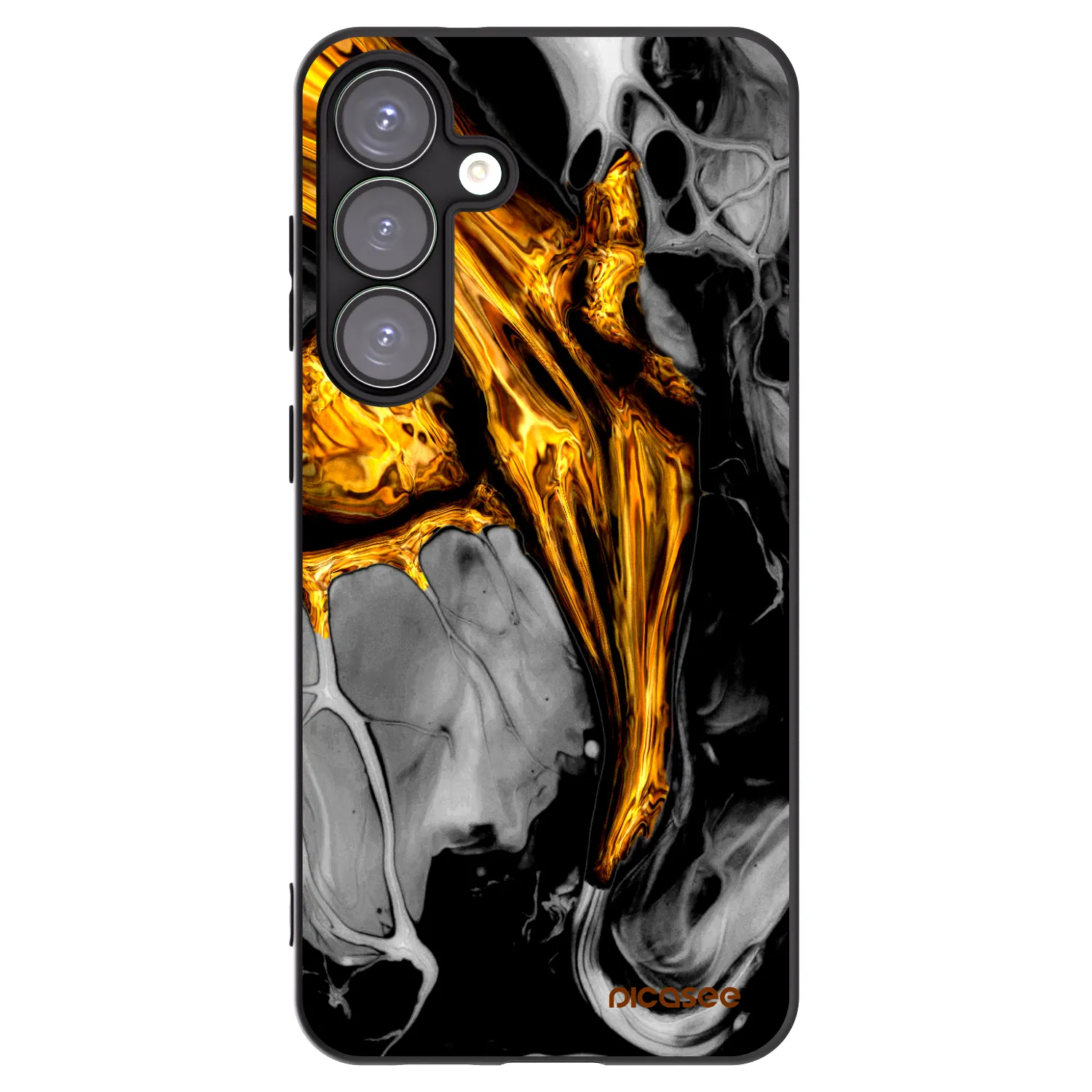 Picasee silikónový čierny obal pre Samsung Galaxy S25+ 5G - Black Gold