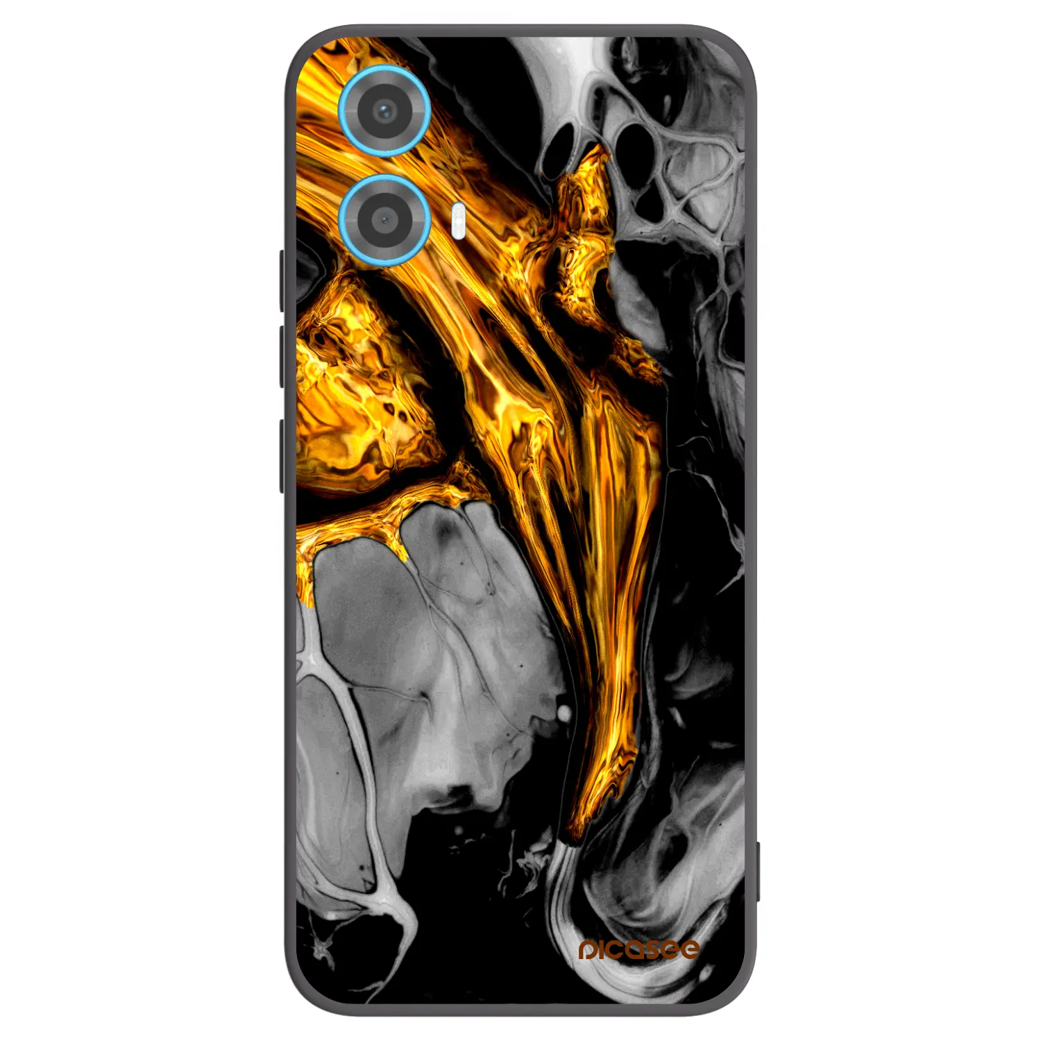 Picasee silikónový čierny obal pre Motorola Moto G34 5G - Black Gold