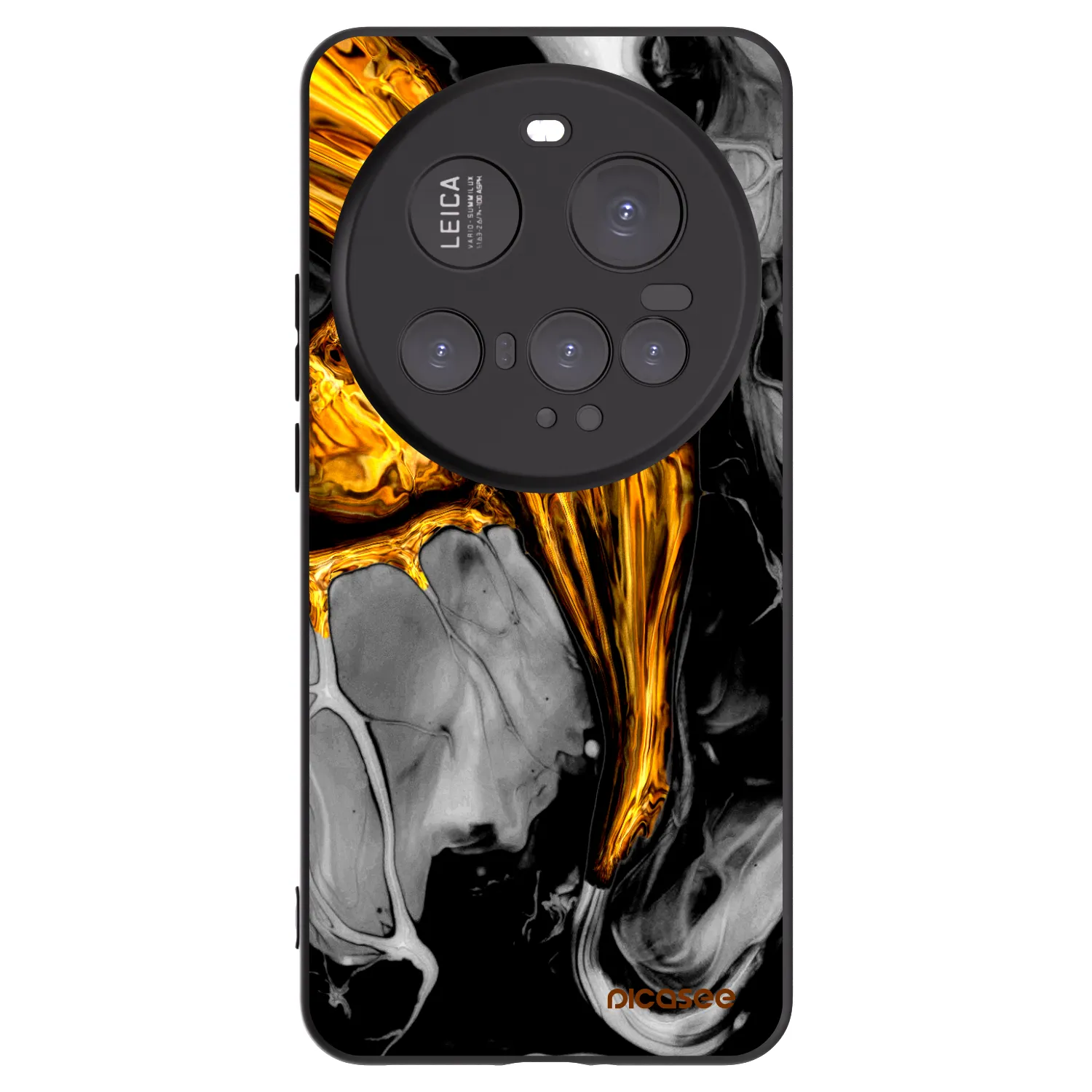 Picasee silikónový čierny obal pre Xiaomi 15 Ultra - Black Gold