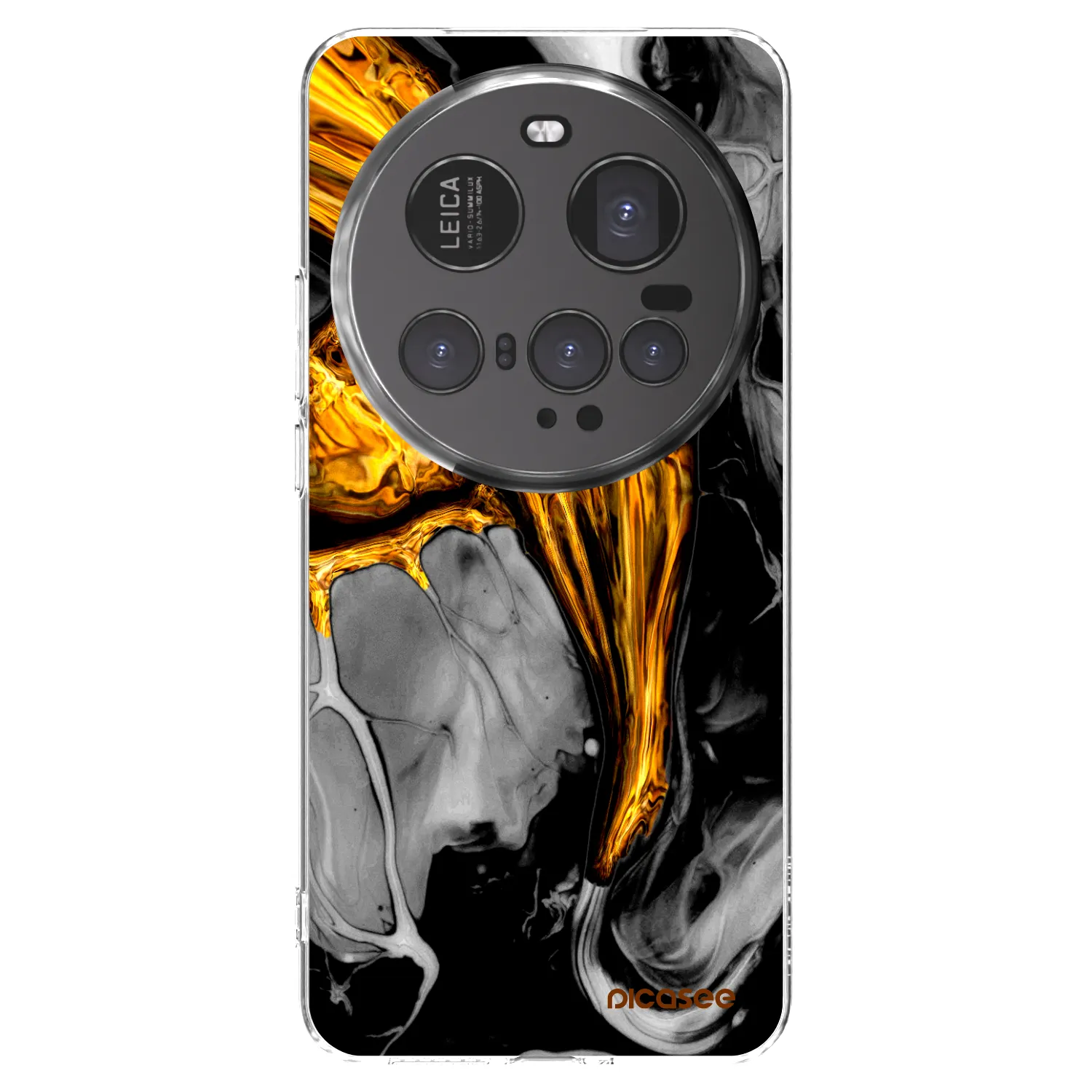 Picasee silikónový prehľadný obal pre Xiaomi 15 Ultra - Black Gold