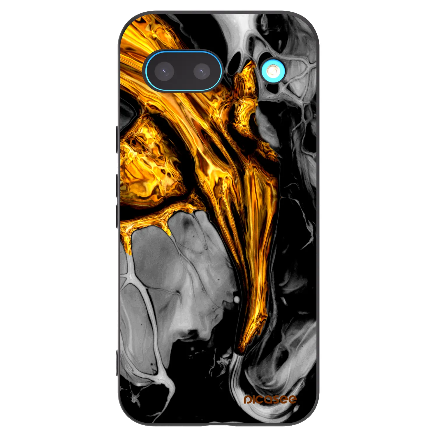 Silikónový čierny obal pre Google Pixel 8 - Black Gold