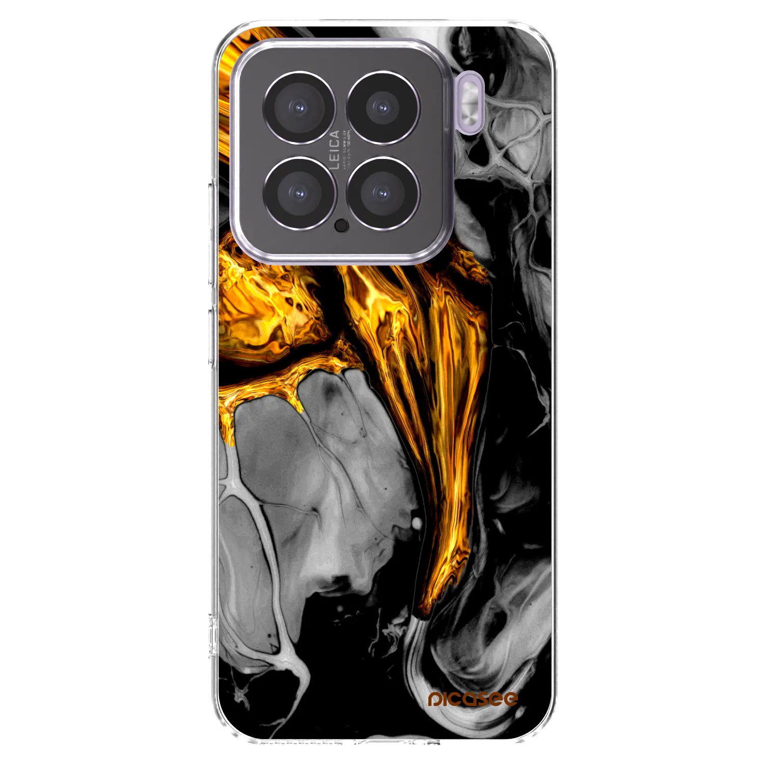 Silikónový prehľadný obal pre Xiaomi 15 - Black Gold