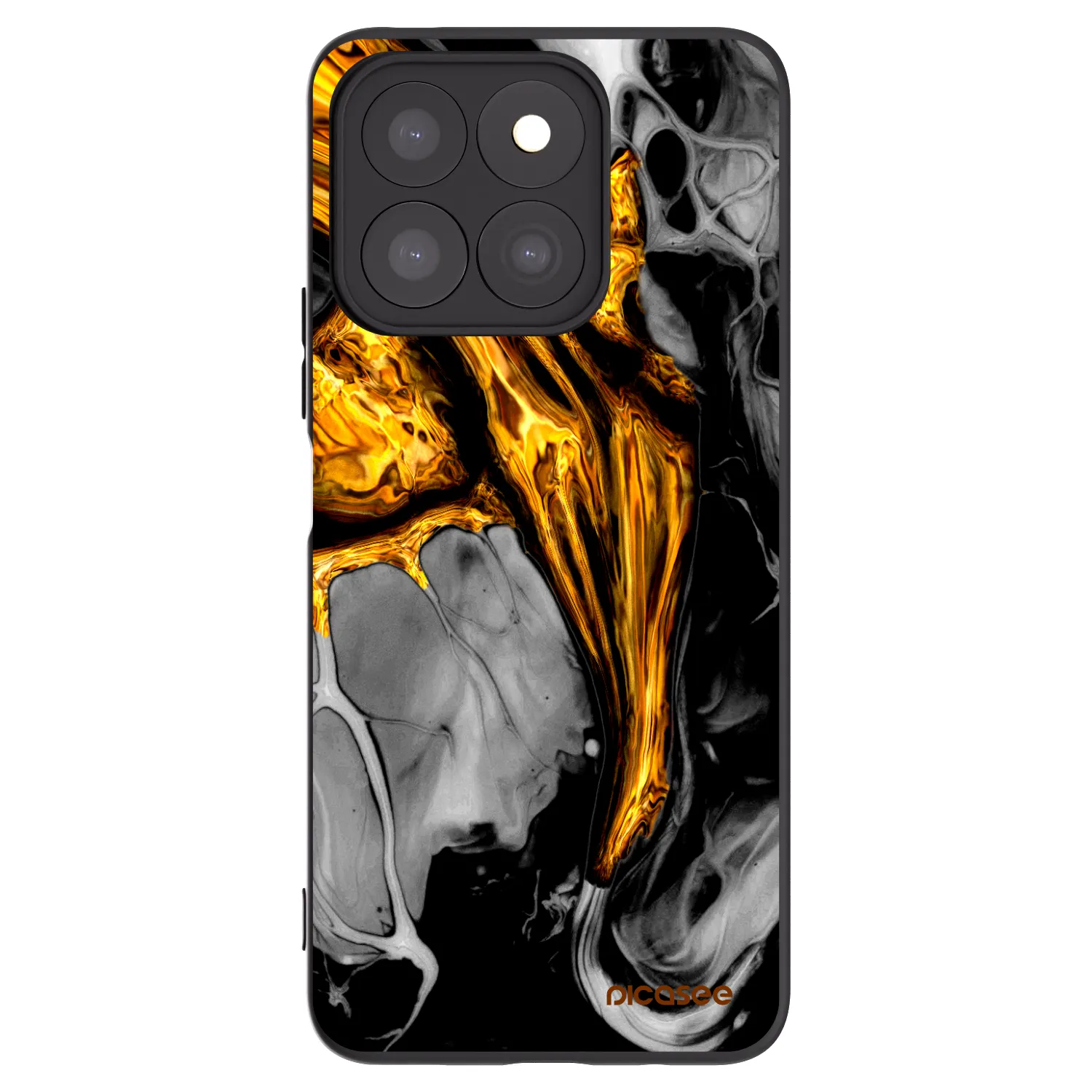 Picasee silikónový čierny obal pre Honor X8c - Black Gold