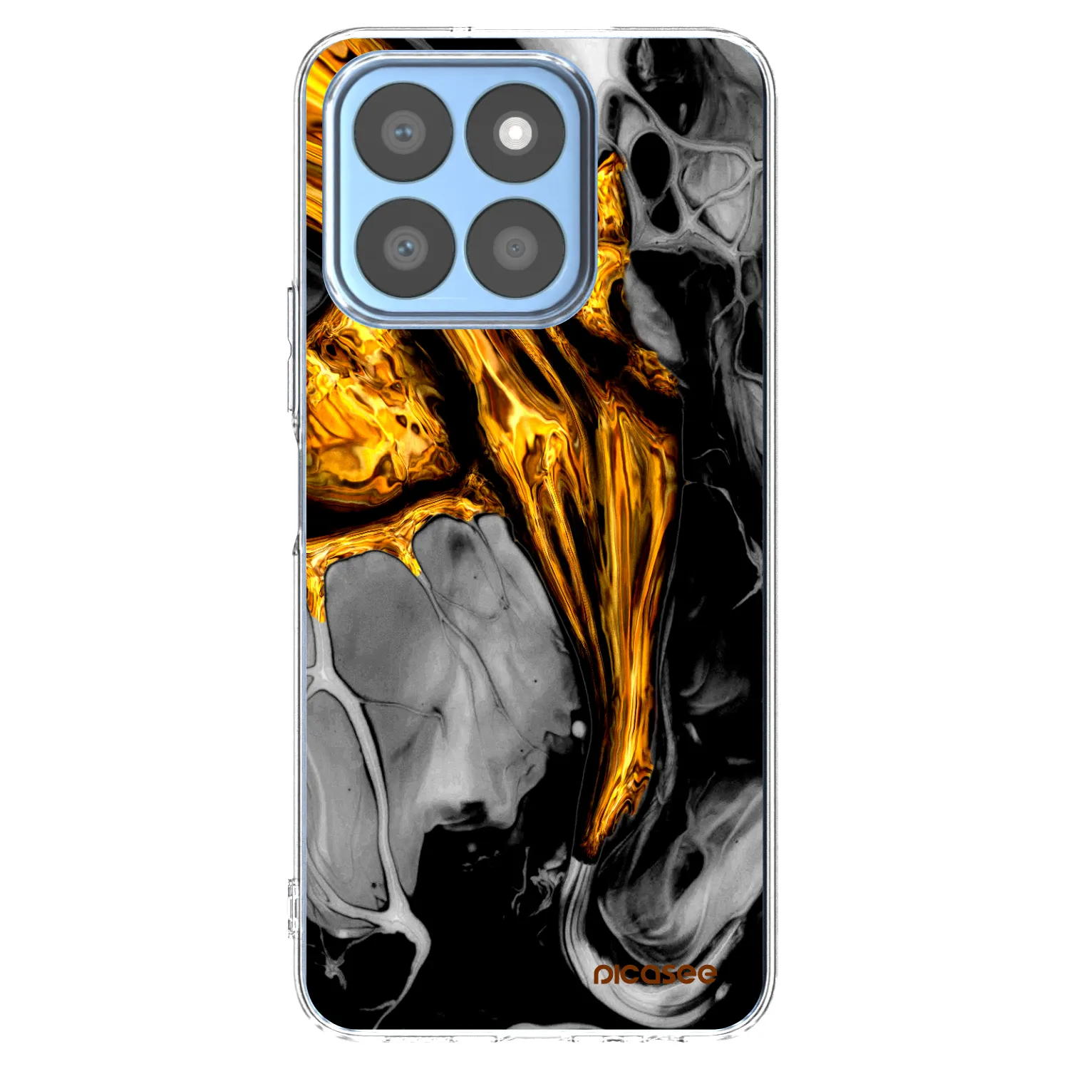Picasee silikónový prehľadný obal pre Honor X8c - Black Gold