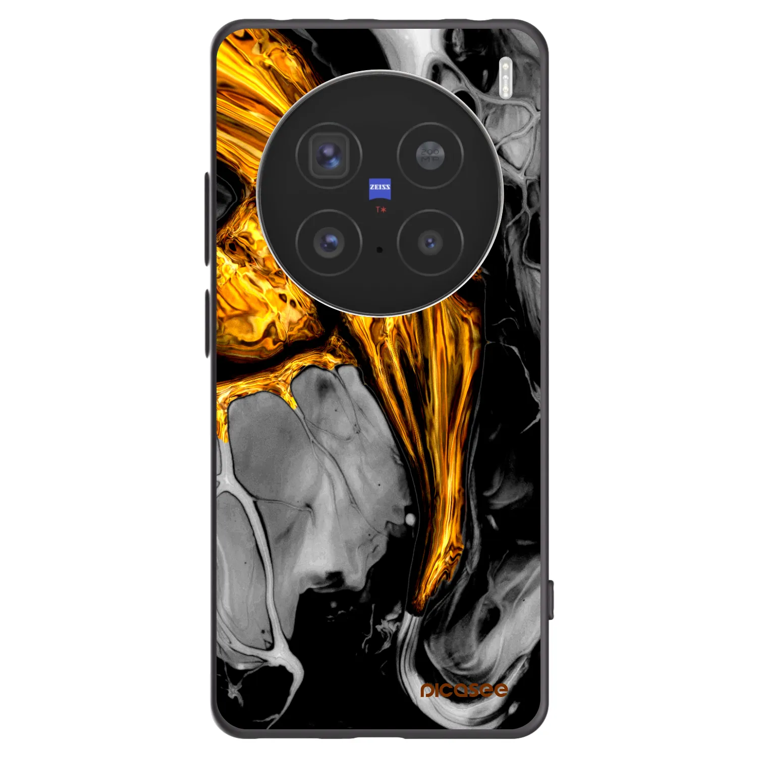 Picasee silikónový čierny obal pre Vivo X200 Pro - Black Gold
