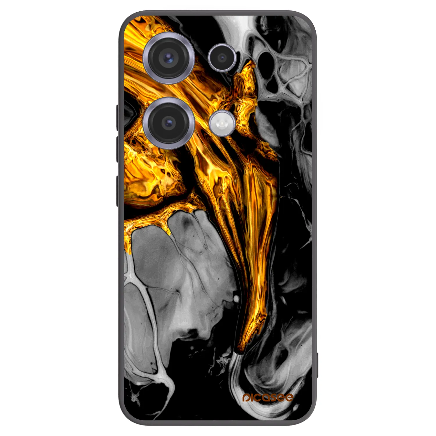 Picasee silikónový čierny obal pre Xiaomi Redmi Note 14S - Black Gold