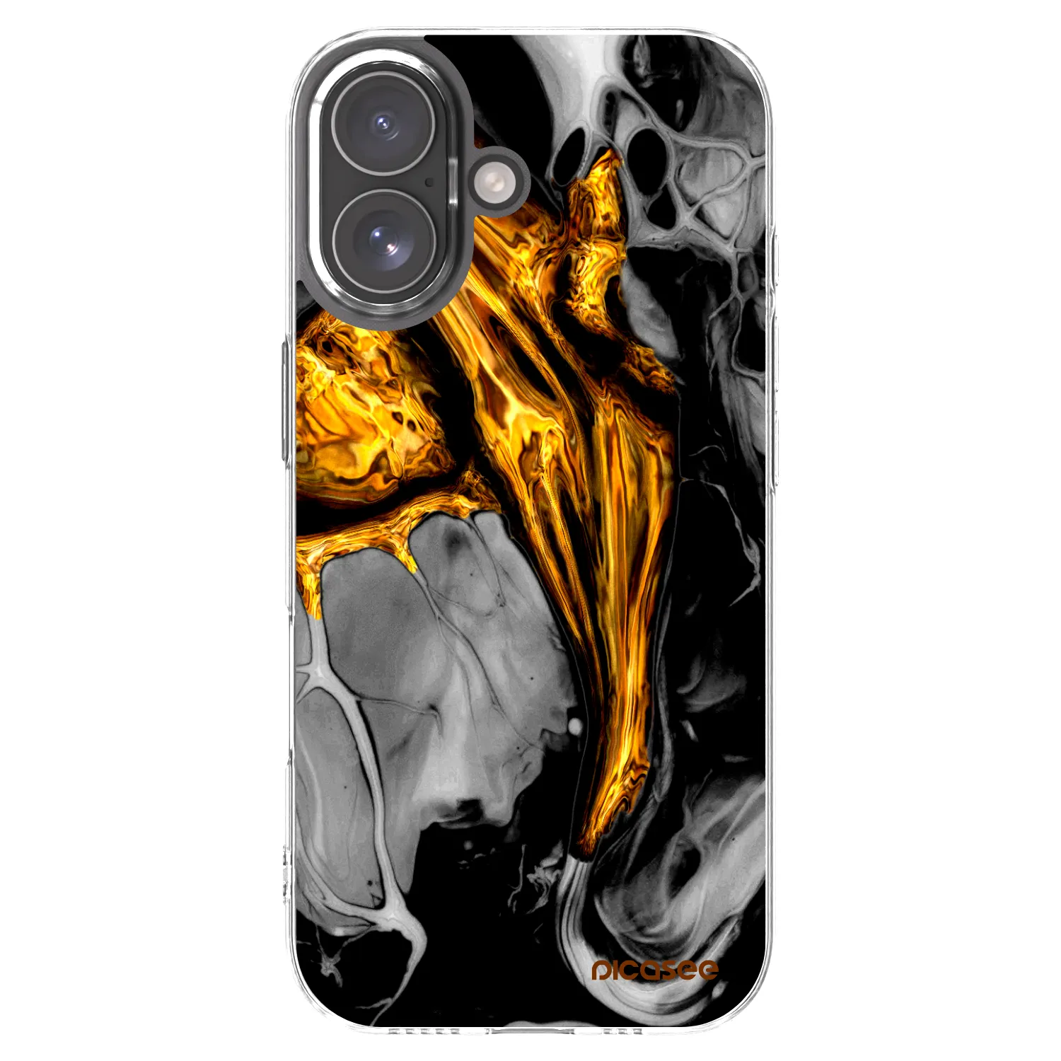 Picasee silikónový prehľadný obal pre Apple iPhone 17 - Black Gold