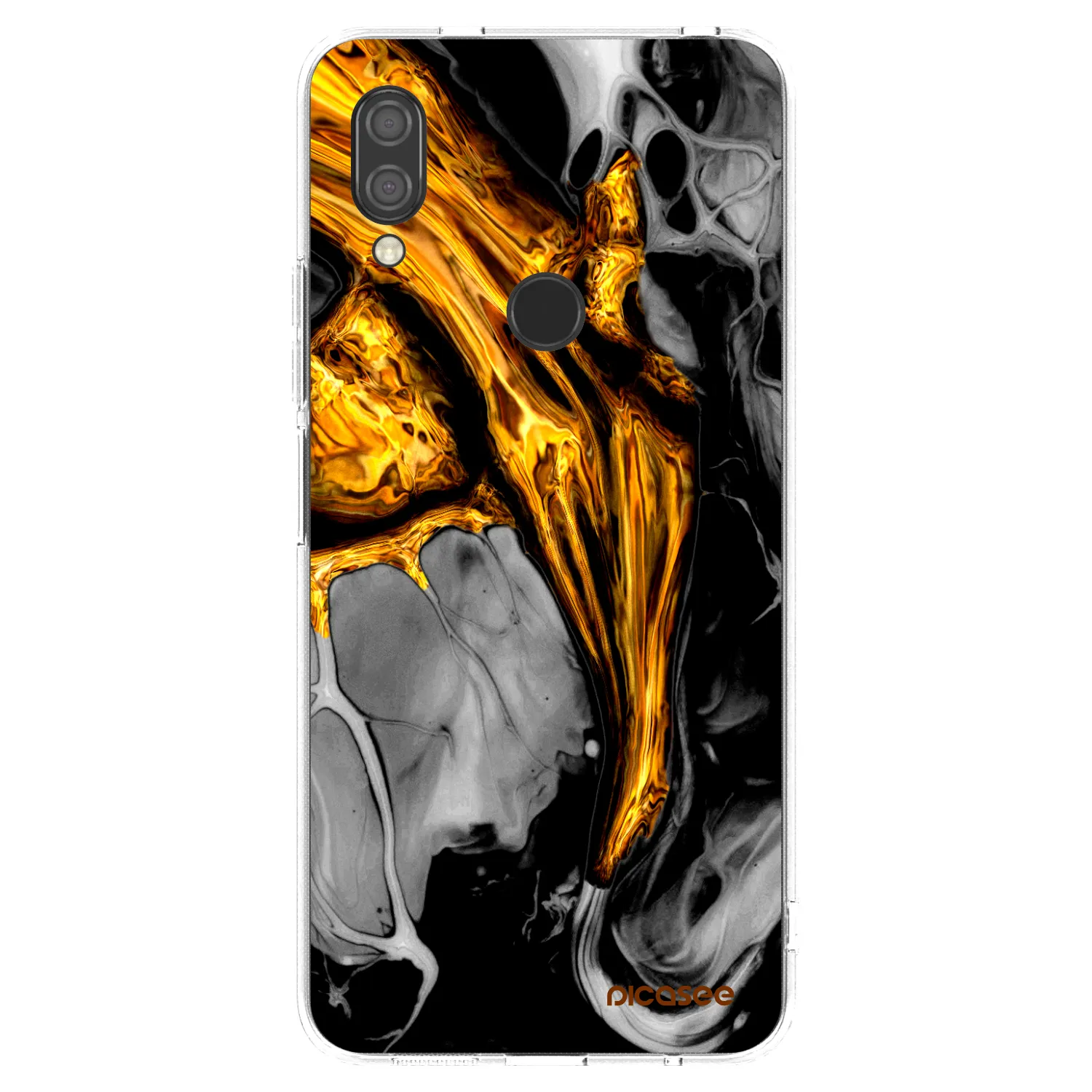 Picasee silikónový prehľadný obal pre Xiaomi Redmi 7 - Black Gold