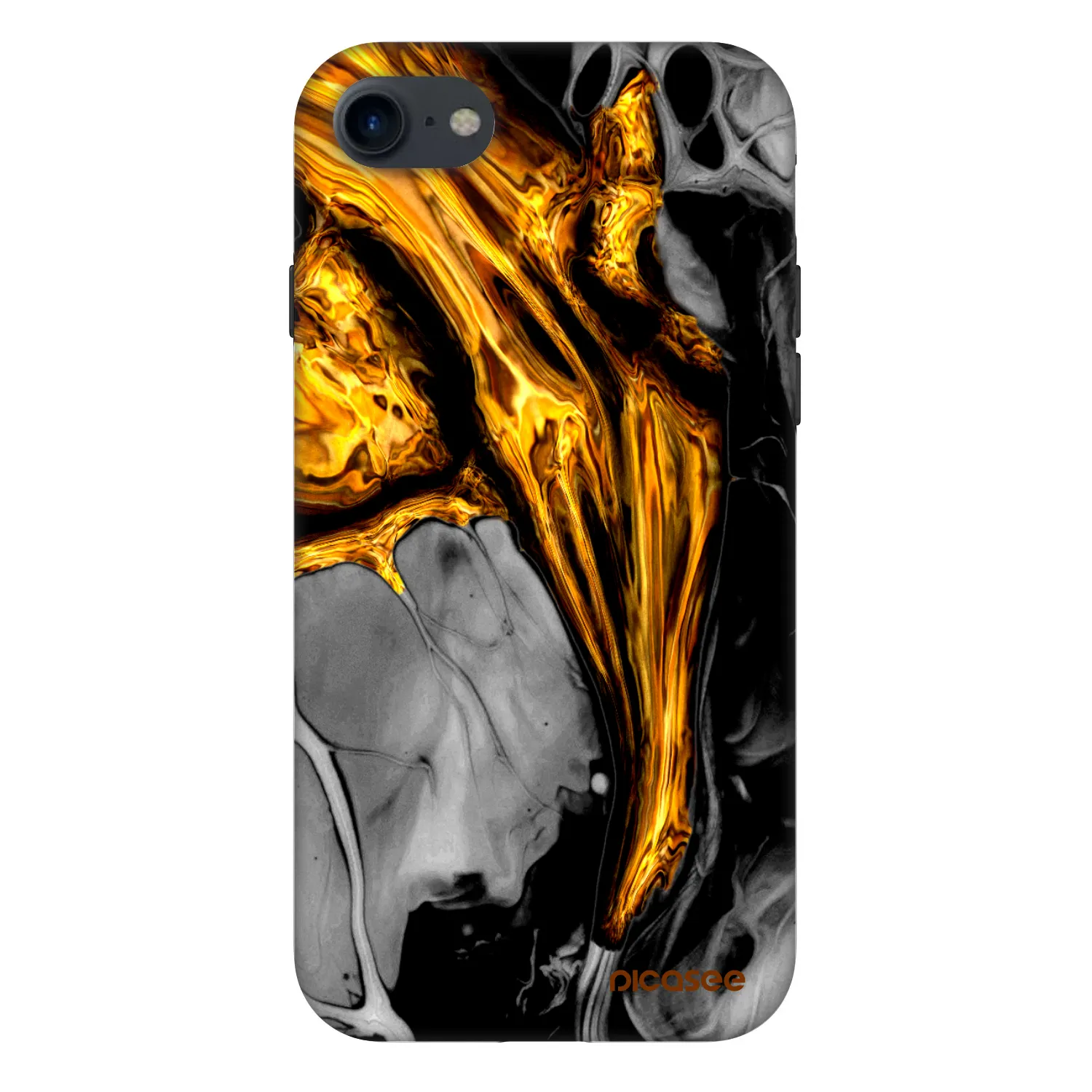 Picasee Fashion Case pre Apple iPhone SE 2022 - Black Gold