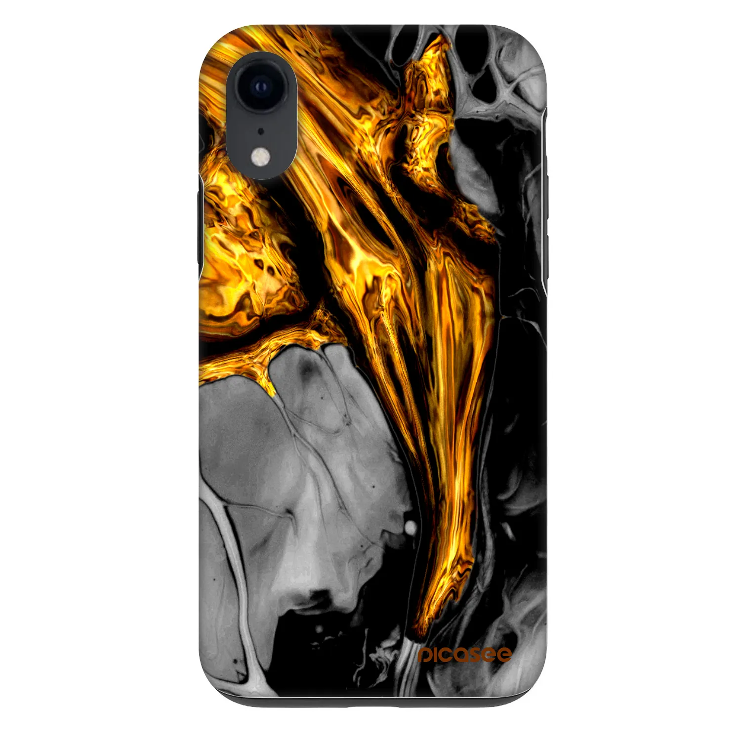 Picasee Fashion Case pre Apple iPhone XR - Black Gold
