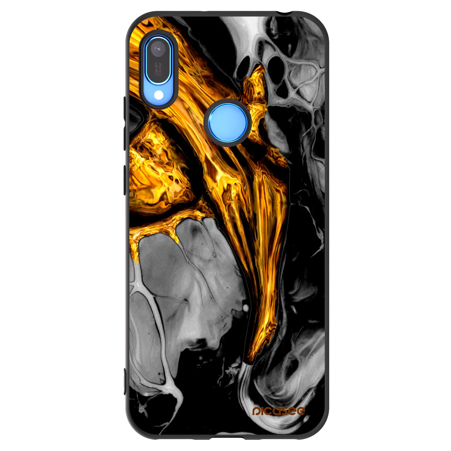Picasee silikónový čierny obal pre Huawei Y6 2019 - Black Gold