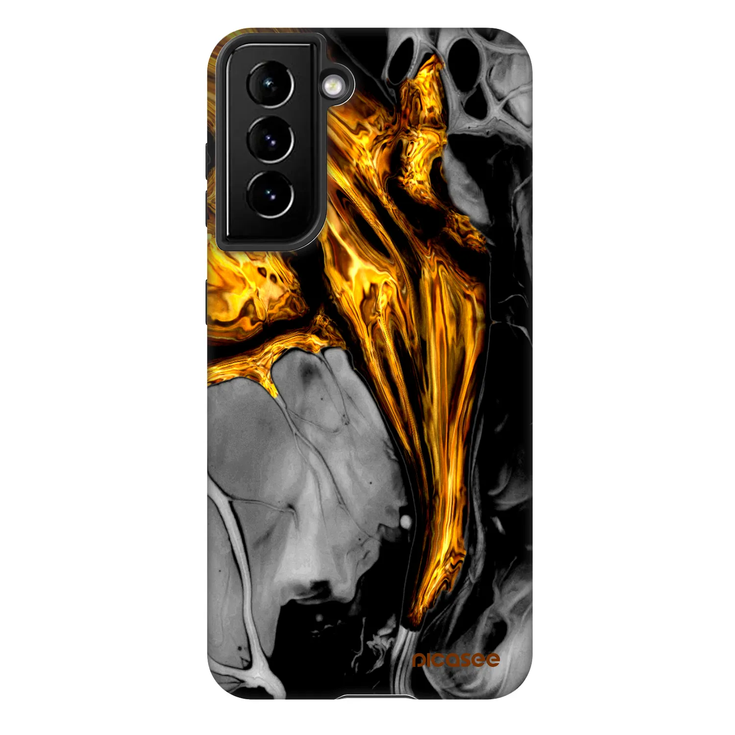Picasee Fashion Case pre Samsung Galaxy S22 5G - Black Gold