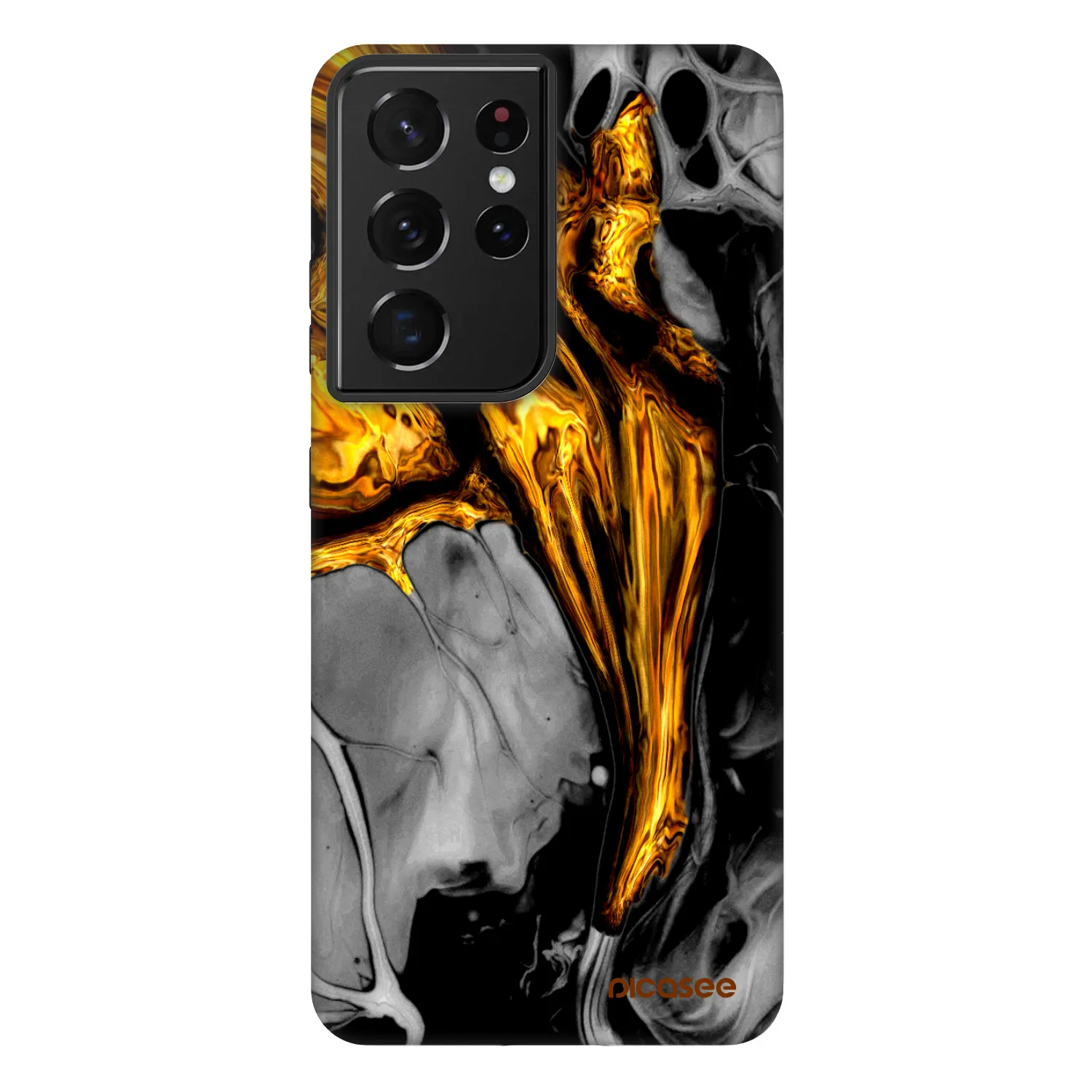 Picasee Fashion Case pre Samsung Galaxy S21 Ultra 5G G998B - Black Gold