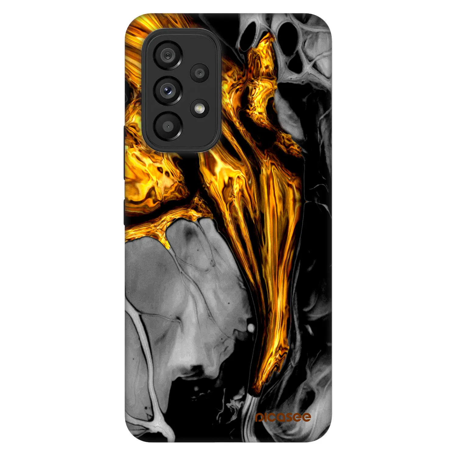 Picasee Fashion Case pre Samsung Galaxy A53 5G A536 - Black Gold