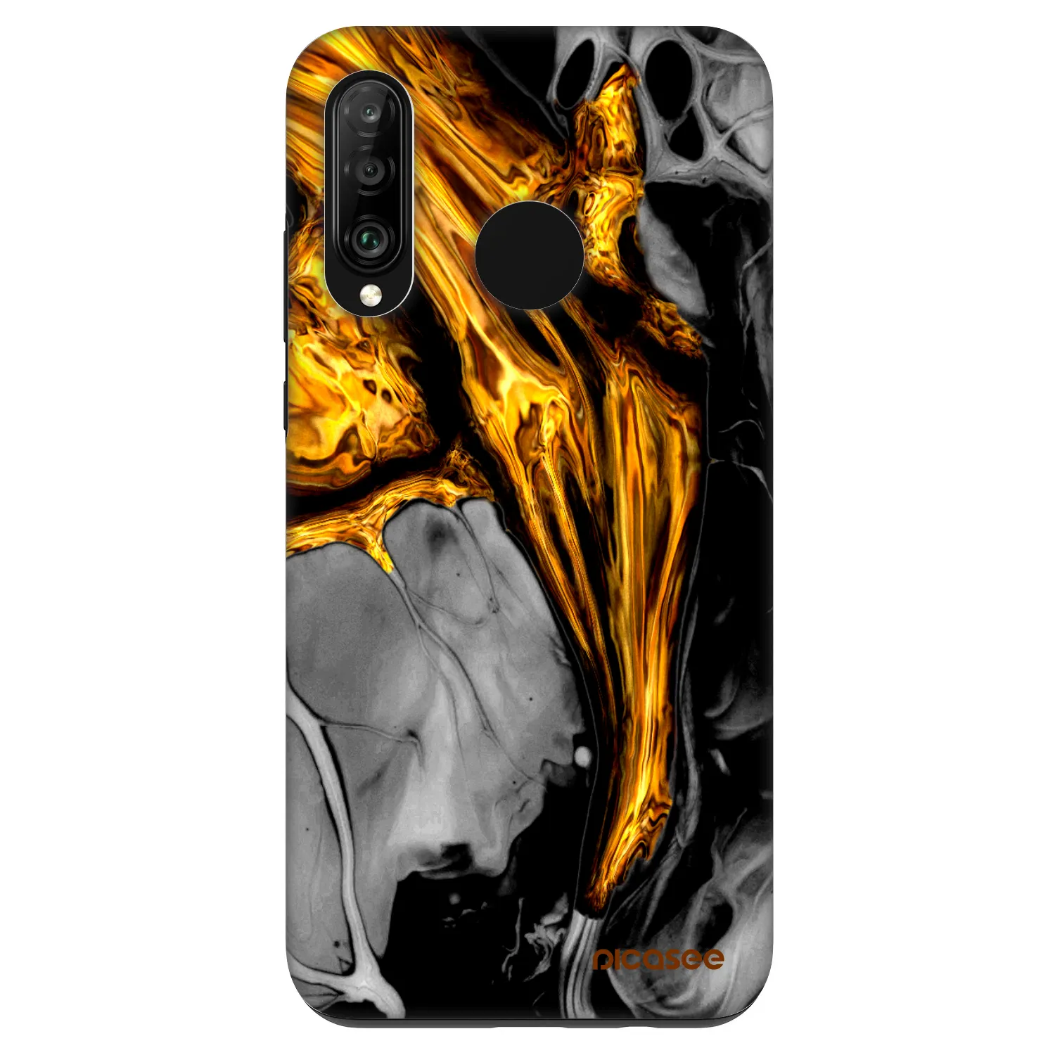 Picasee Fashion Case pre Huawei P30 Lite - Black Gold