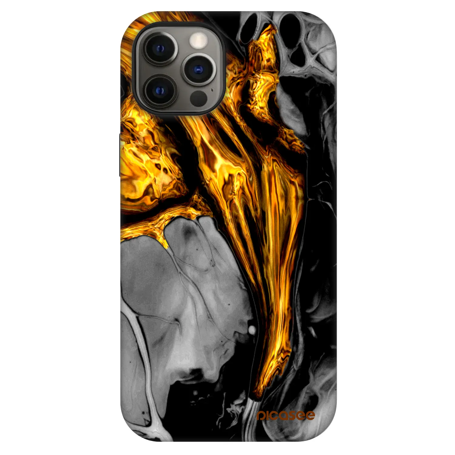 Picasee Fashion Case MagSafe pre Apple iPhone 12 - Black Gold