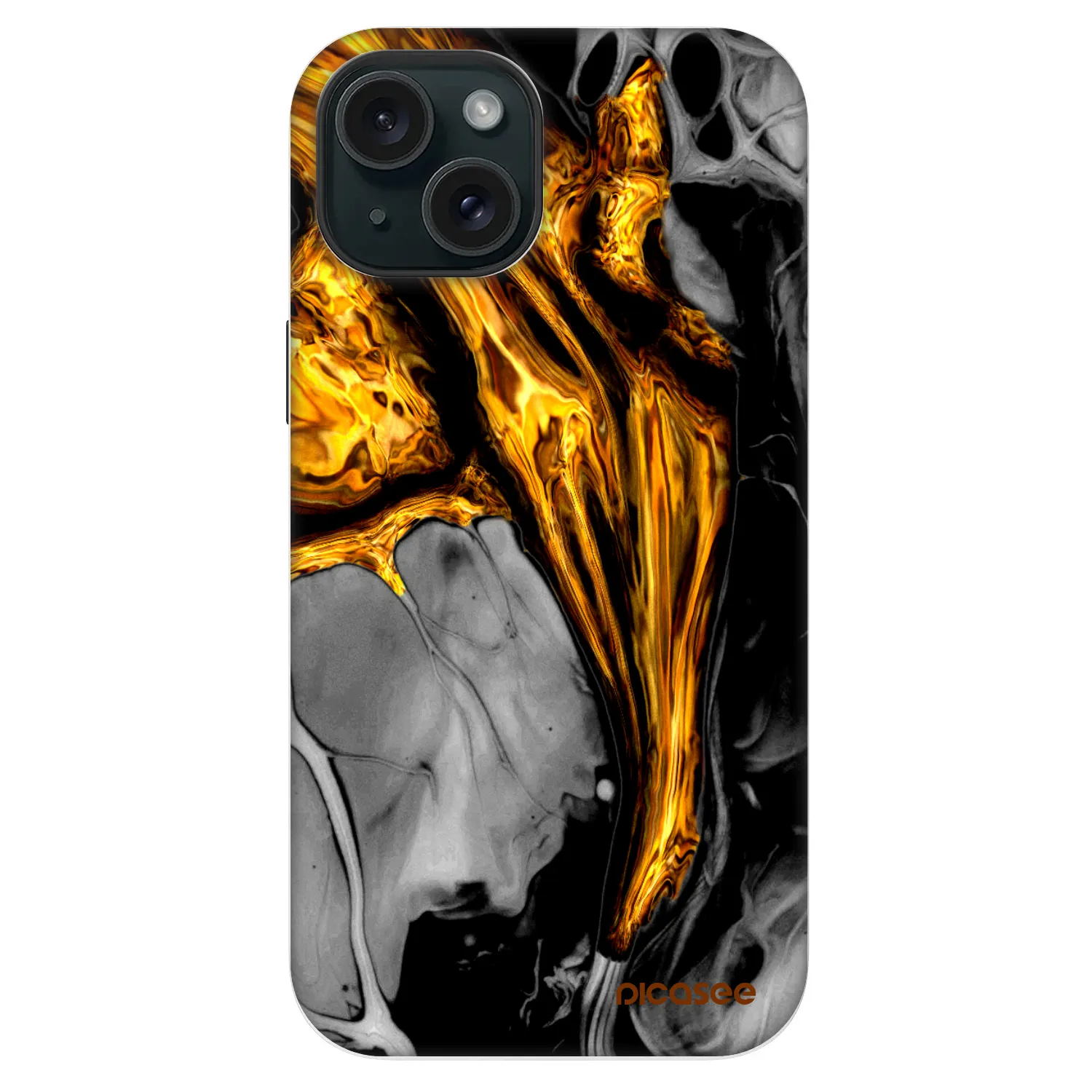 Picasee Fashion Case MagSafe pre Apple iPhone 14 - Black Gold