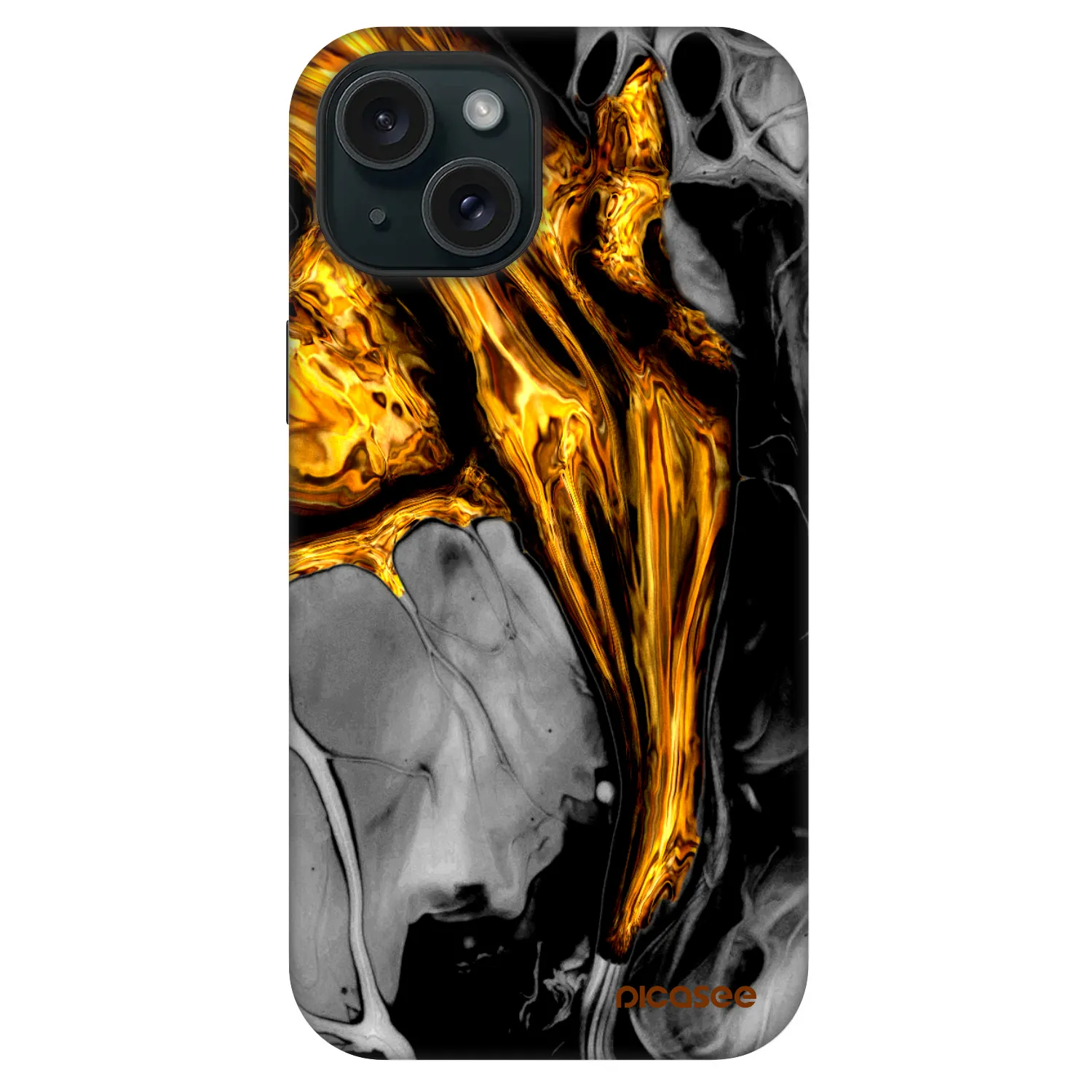 Picasee Fashion Case MagSafe pre Apple iPhone 15 - Black Gold