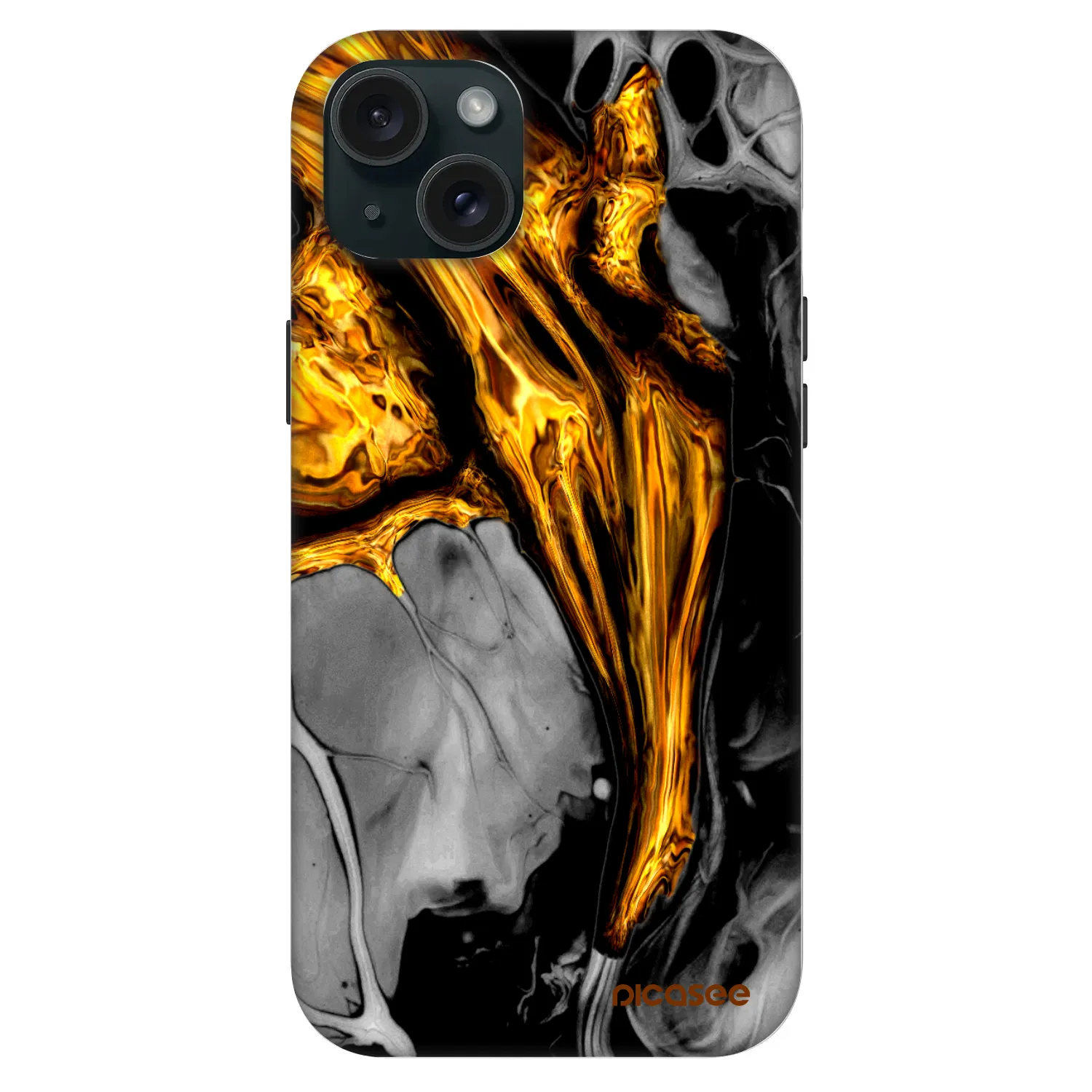 Picasee Fashion Case MagSafe pre Apple iPhone 15 Plus - Black Gold
