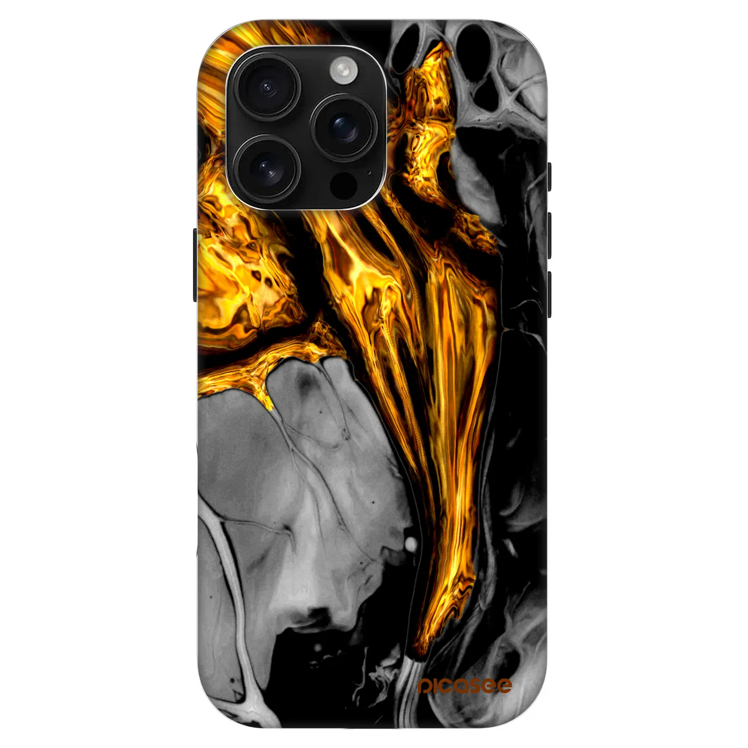 Picasee Fashion Case MagSafe pre Apple iPhone 16 Pro Max - Black Gold