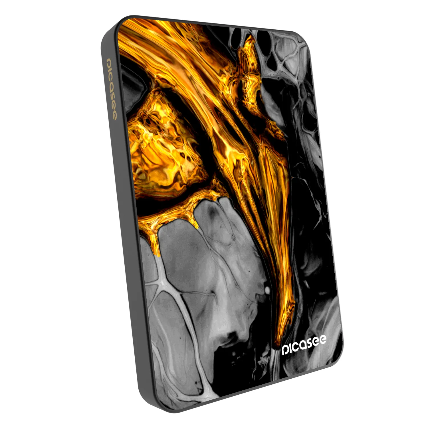 Picasee Powerbanka s MagSafe 5 000 mAh Šedá - Black Gold