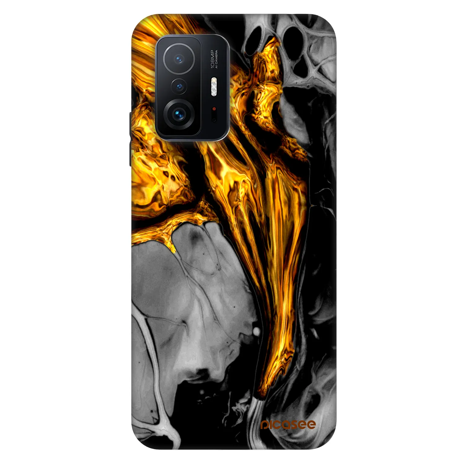 Picasee Fashion Case pre Xiaomi 11T - Black Gold