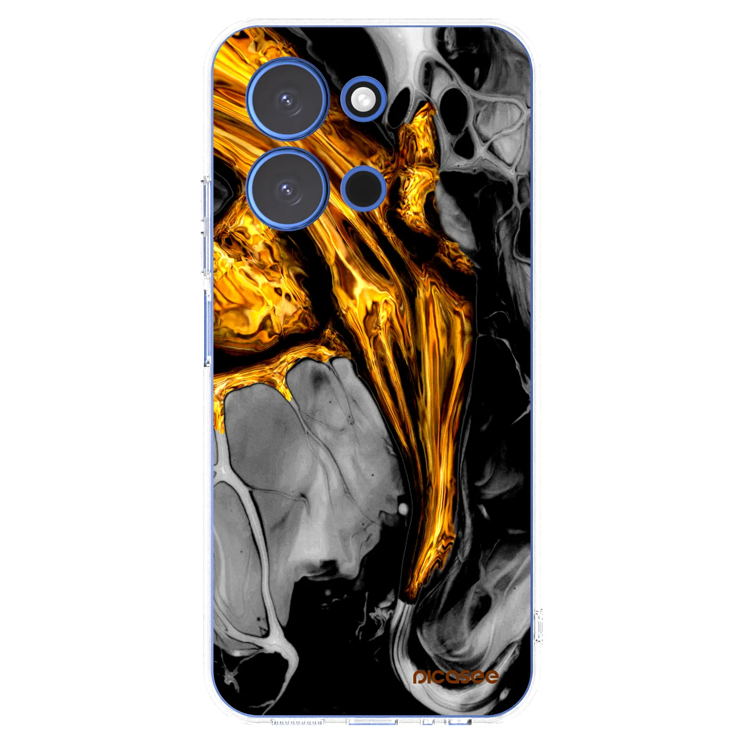 Picasee silikónový prehľadný obal pre Xiaomi Redmi 15C 4G - Black Gold