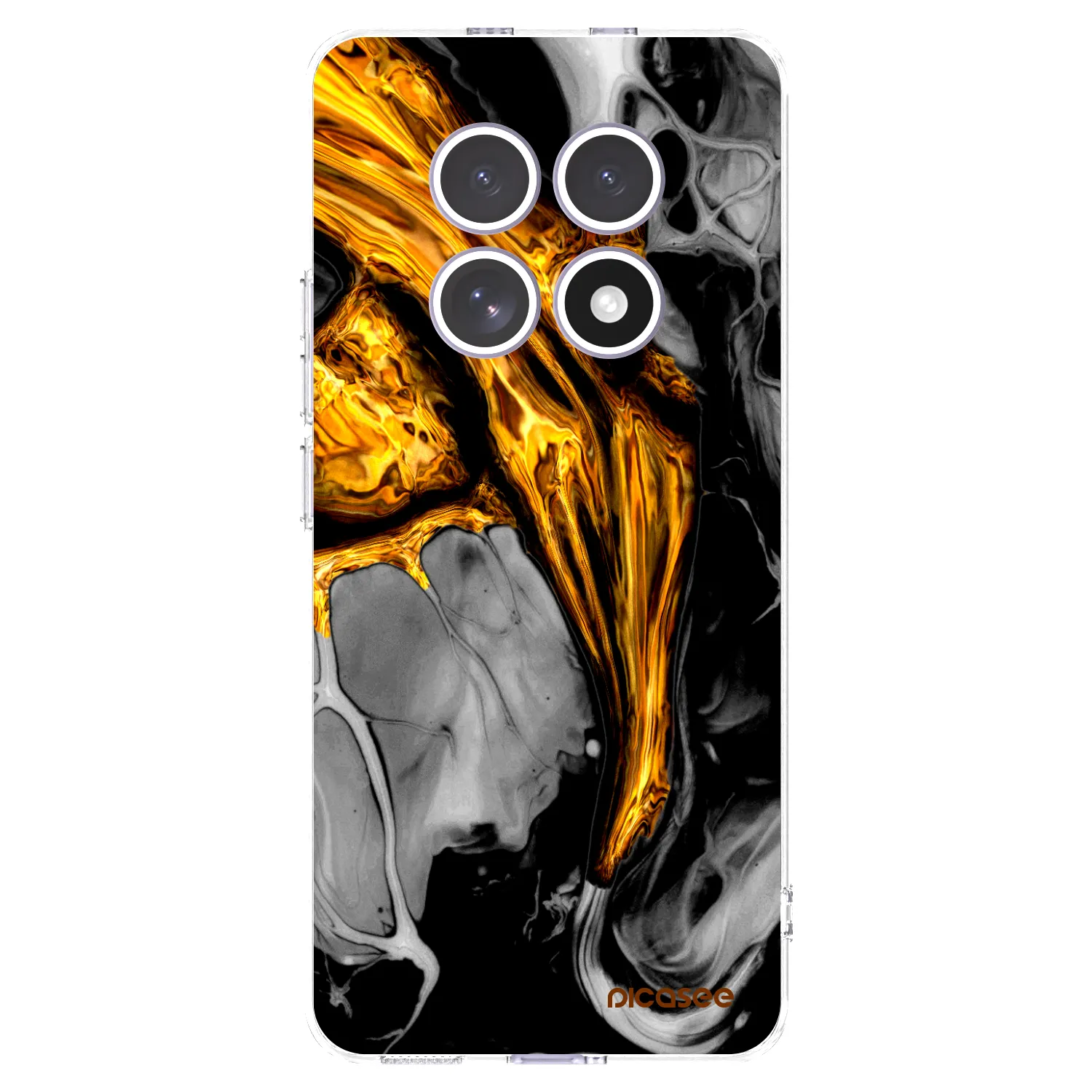 Picasee silikónový prehľadný obal pre Xiaomi Redmi Note 15 - Black Gold