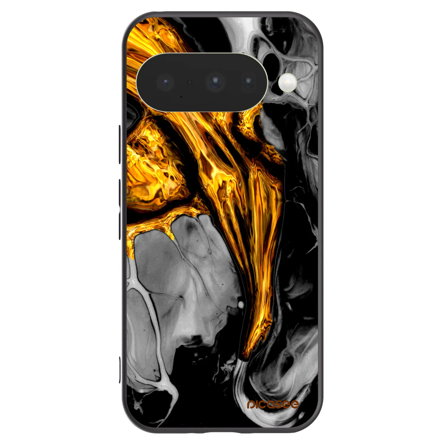 Picasee silikónový čierny obal pre Google Pixel 10 - Black Gold