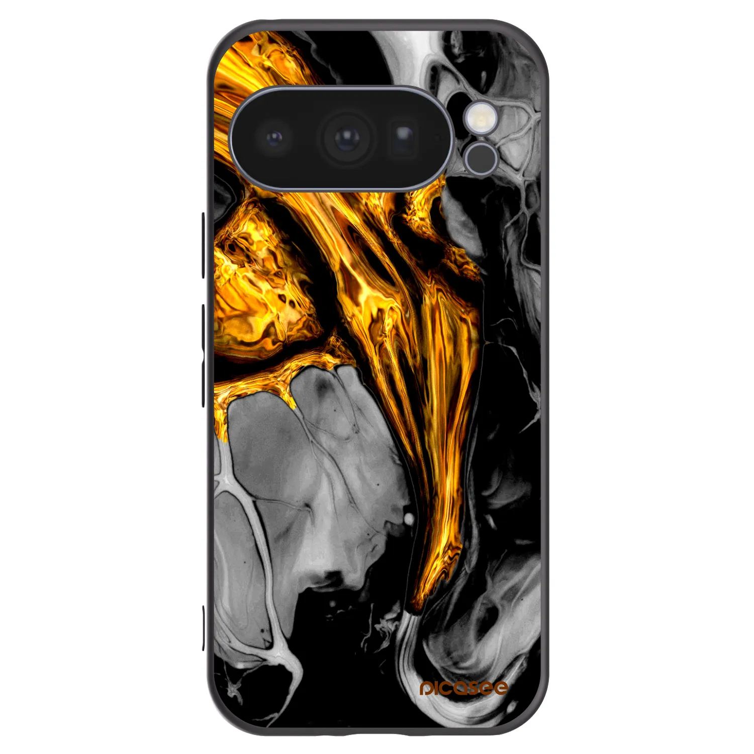 Picasee silikónový čierny obal pre Google Pixel 10 Pro - Black Gold