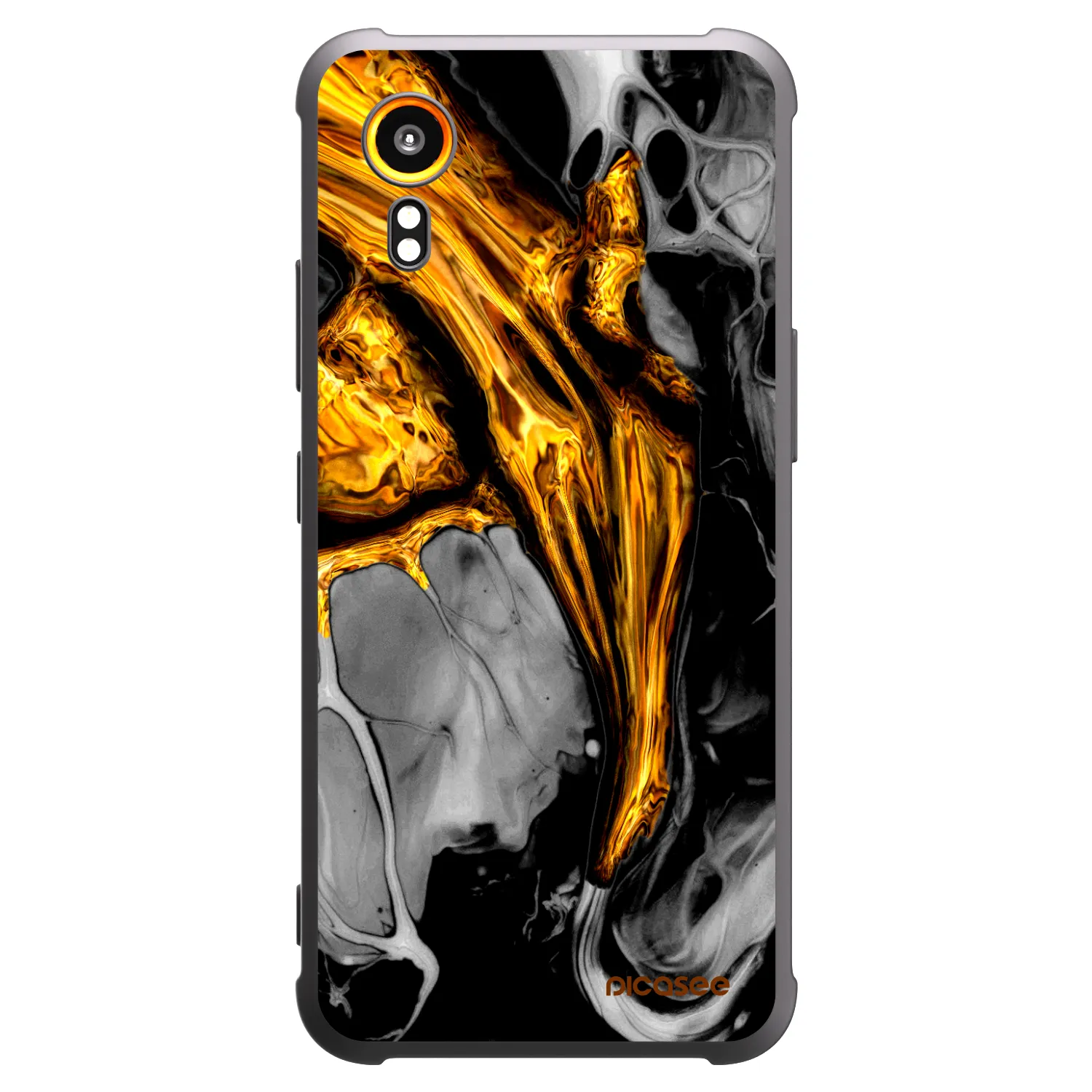 Picasee silikónový čierny obal pre Samsung Galaxy Xcover 7 - Black Gold