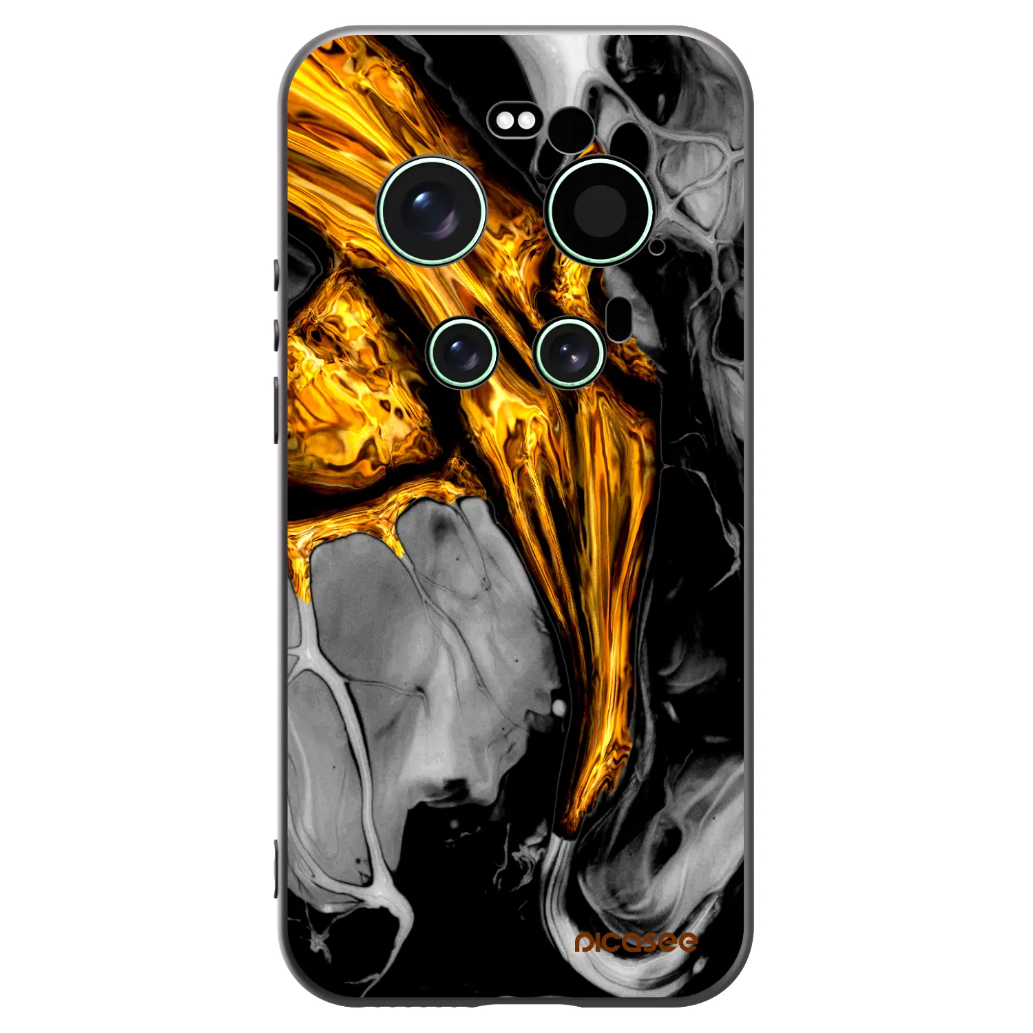 Picasee silikónový čierny obal pre Xiaomi 17 Ultra - Black Gold