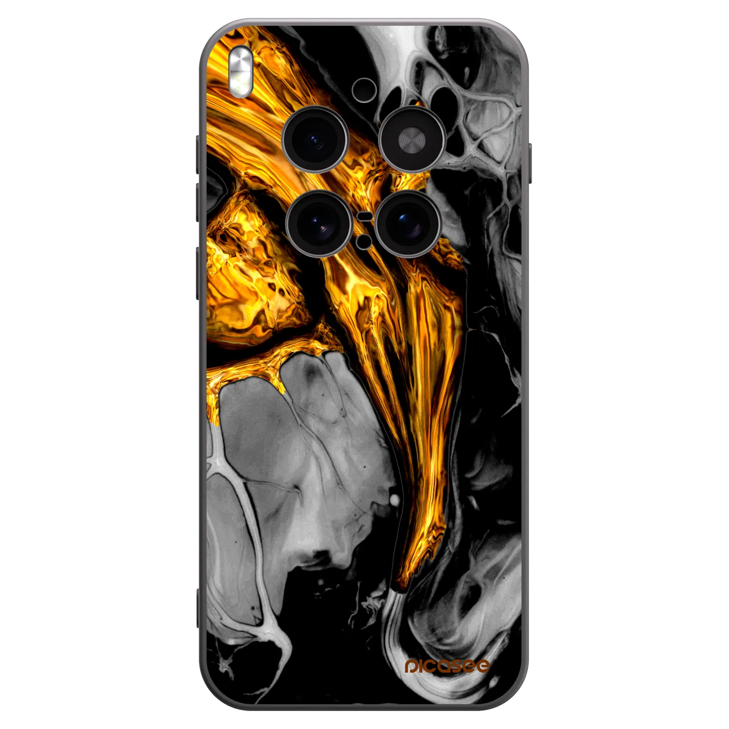 Picasee silikónový čierny obal pre Vivo X300 Pro - Black Gold