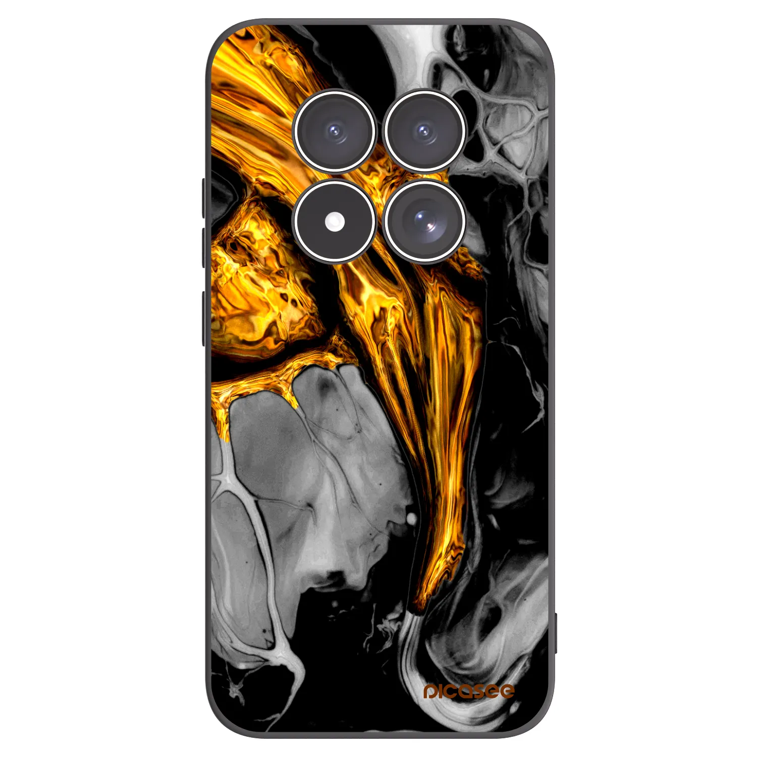 Picasee silikónový čierny obal pre Xiaomi Redmi Note 15 Pro 5G - Black Gold