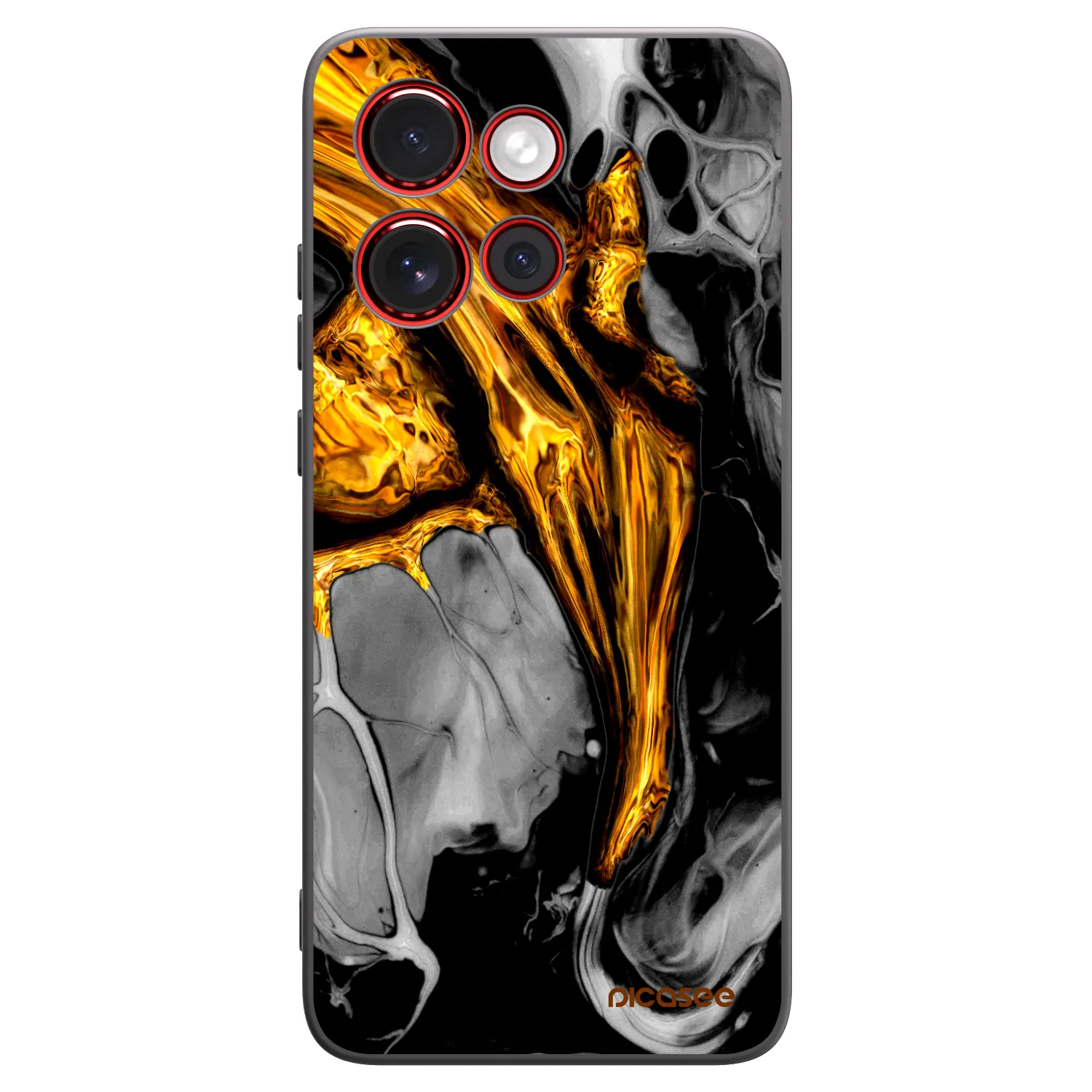 Picasee silikónový čierny obal pre Motorola Edge 60 Neo 5G - Black Gold