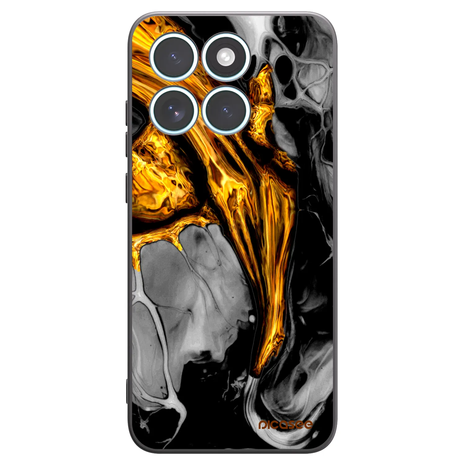 Picasee silikónový čierny obal pre Motorola Edge 70 Fusion - Black Gold