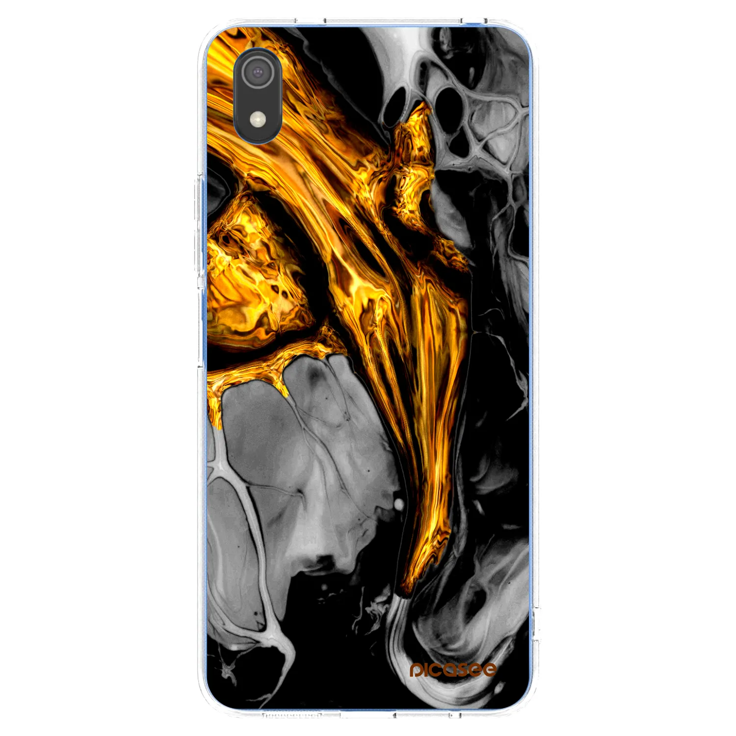 Picasee silikónový prehľadný obal pre Xiaomi Redmi 7A - Black Gold