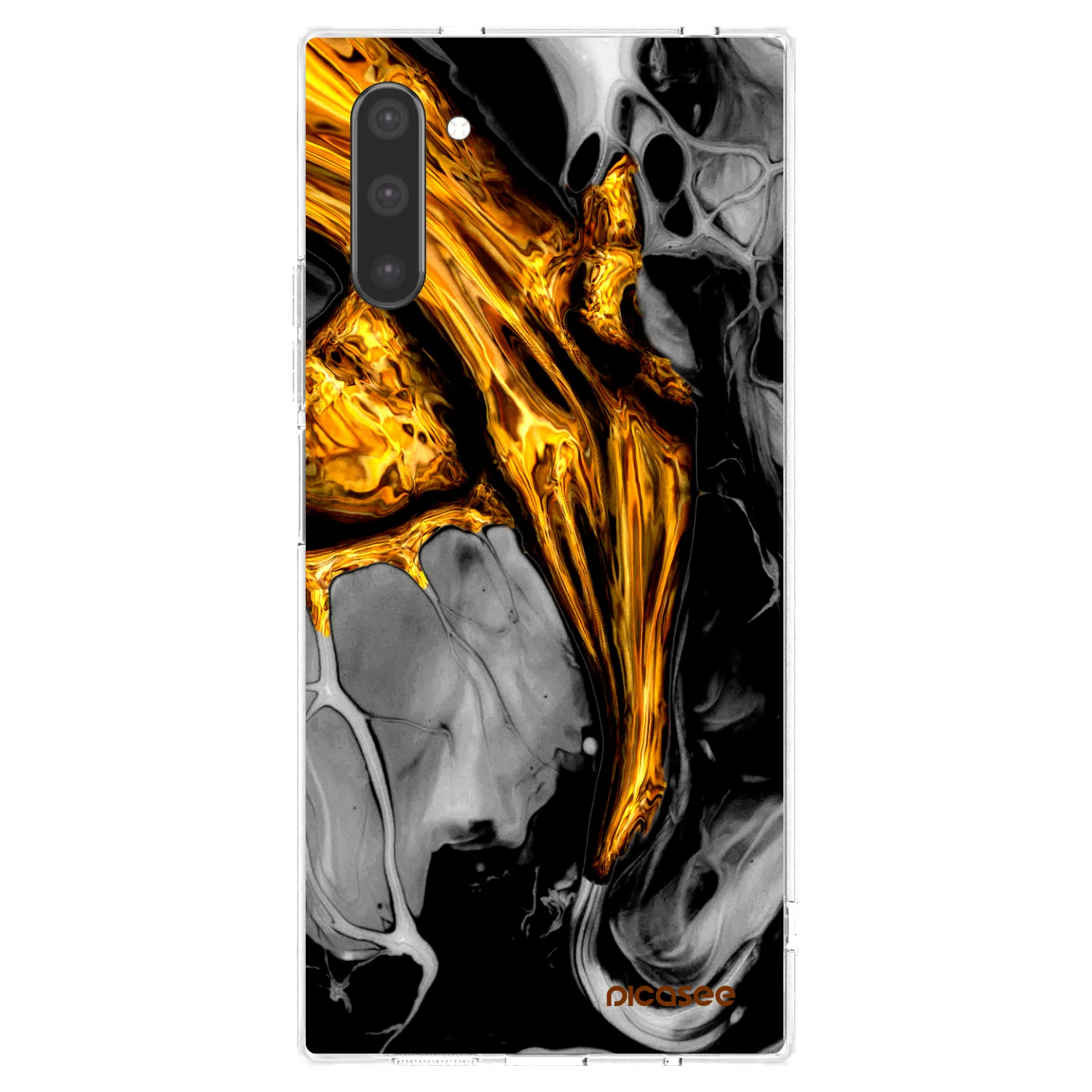 Picasee silikónový prehľadný obal pre Samsung Galaxy Note 10 N970F - Black Gold