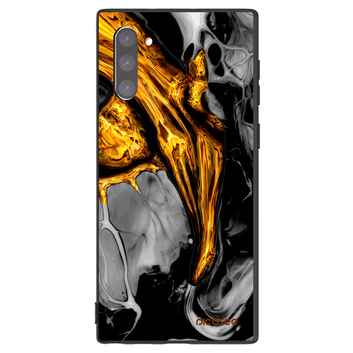 Picasee silikónový čierny obal pre Samsung Galaxy Note 10 N970F - Black Gold
