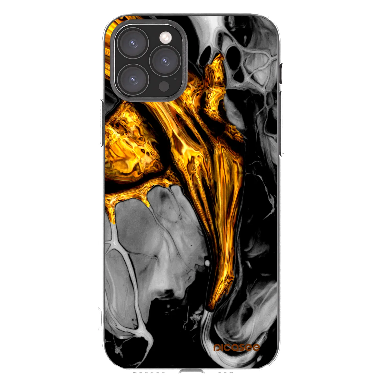 Picasee silikónový prehľadný obal pre Apple iPhone 11 Pro - Black Gold
