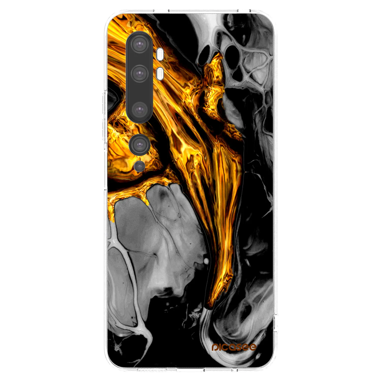 Silikónový prehľadný obal pre Xiaomi Mi Note 10 (Pro) - Black Gold