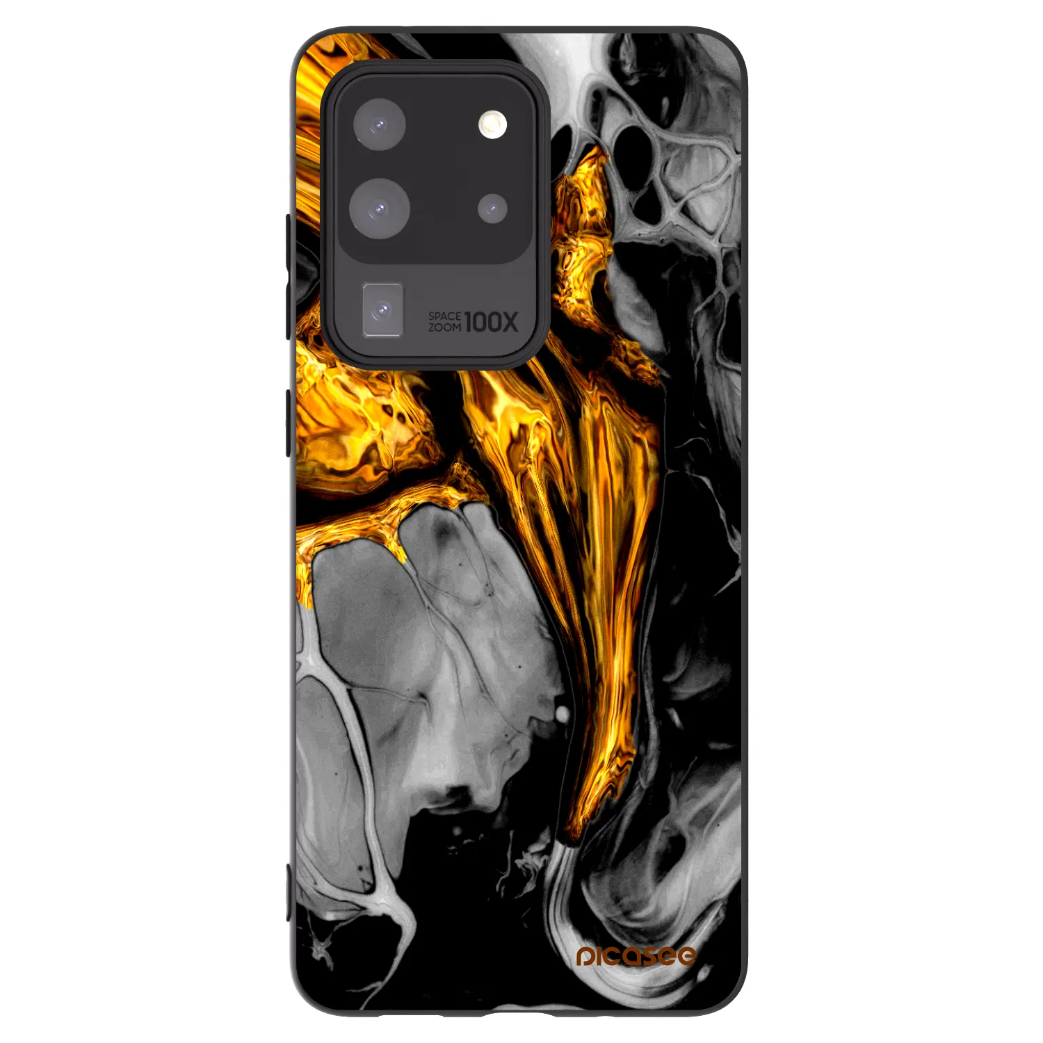 Picasee silikónový čierny obal pre Samsung Galaxy S20 Ultra 5G G988F - Black Gold