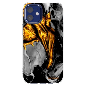 Picasee silikónový prehľadný obal pre Apple iPhone 12 mini - Black Gold