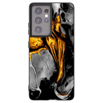 Picasee silikónový čierny obal pre Samsung Galaxy S21 Ultra 5G G998B - Black Gold