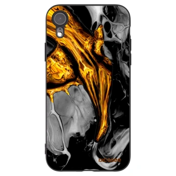Picasee silikónový čierny obal pre Apple iPhone XR - Black Gold