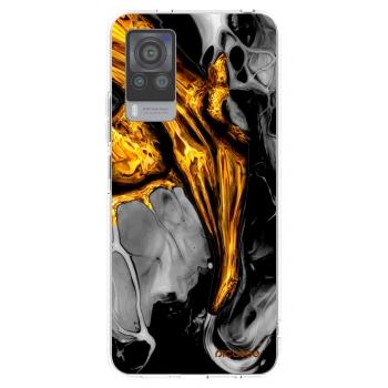 Picasee silikónový prehľadný obal pre Vivo X60 Pro 5G - Black Gold