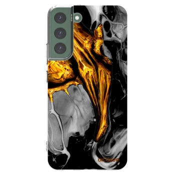 Picasee silikónový prehľadný obal pre Samsung Galaxy S22+ 5G - Black Gold