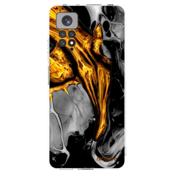 Picasee silikónový prehľadný obal pre Xiaomi Redmi Note 11S 4G - Black Gold